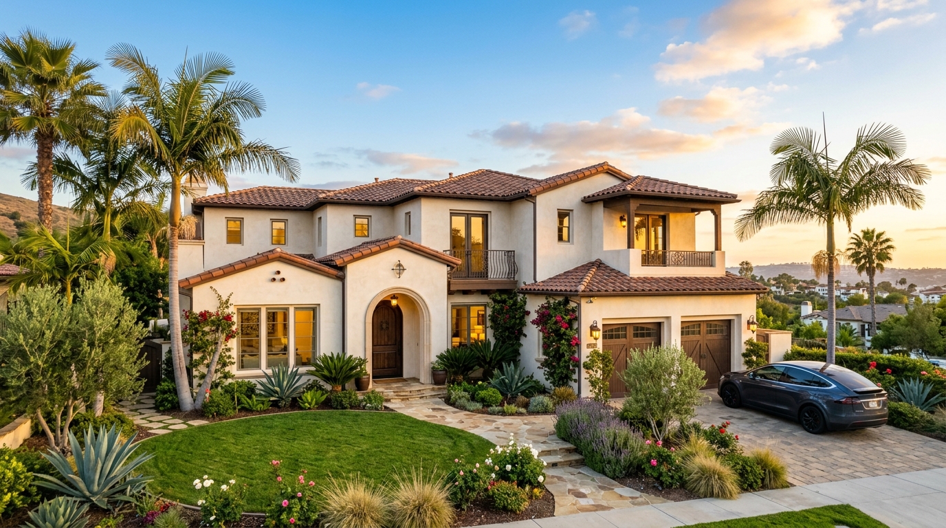 A beautiful San Luis Obispo rental home at golden hour